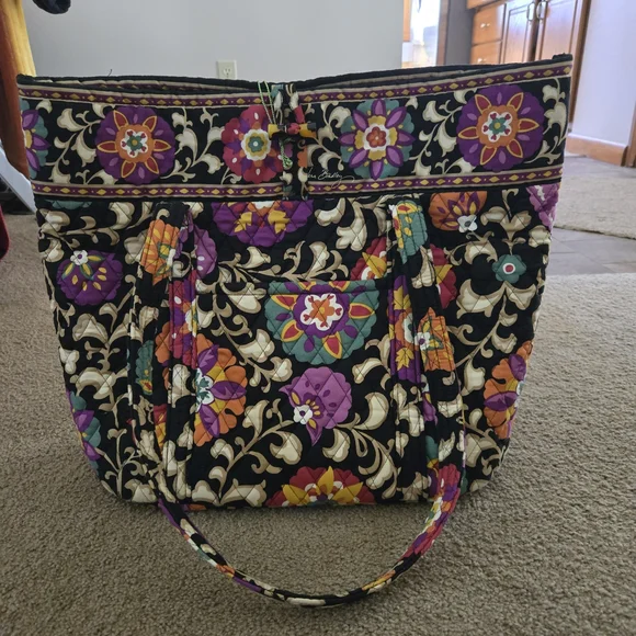 Vera Bradley- Suzani- Deco Daisy- Large- Floral- Shoulder- Tote Bag- - Picture 2 of 9